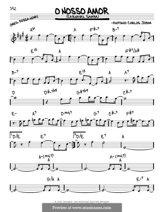 O Nosso Amor (Carnaval Samba): melodia by Antonio Carlos Jobim