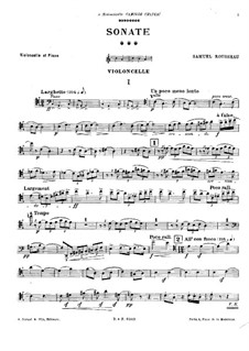 Sonata for Cello and Piano in A Minor: parte Solo by Samuel Alexandre Rousseau