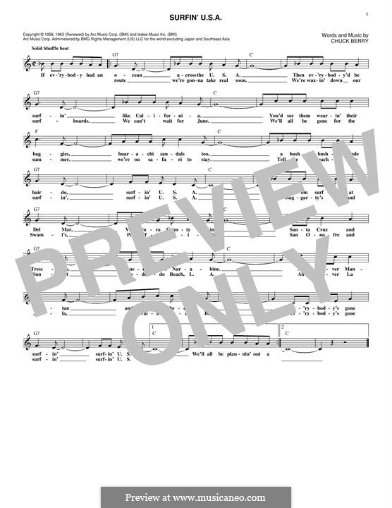 Surfin' U.S.A. (The Beach Boys): para teclado by Chuck Berry