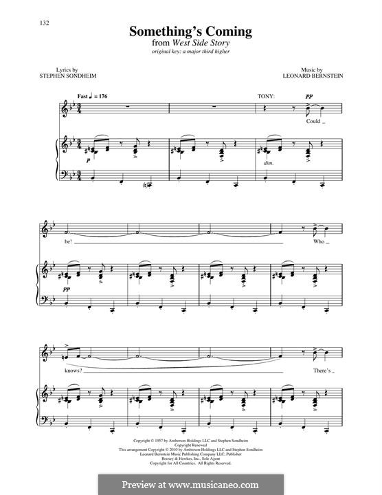 Something's Coming: Para vocais e piano by Leonard Bernstein
