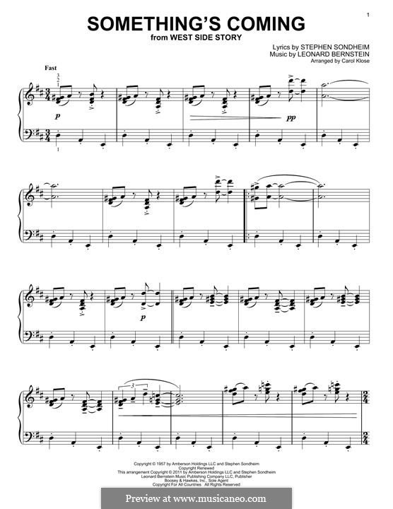 Something's Coming: Para Piano by Leonard Bernstein