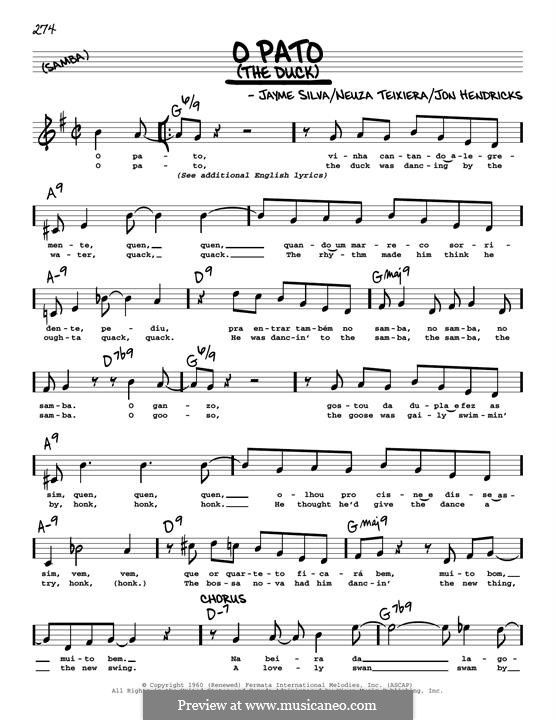 O Pato (The Duck): High Voice by Jayme Silva, John Hendricks, Neuza Teixiera