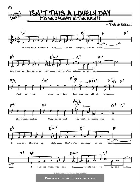 Isn't This a Lovely Day (To Be Caught in the Rain?): High voice by Irving Berlin