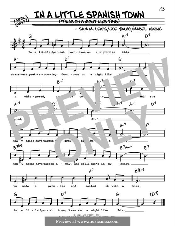 In a Little Spanish Town ('Twas on a Night Like This): High Voice by Mabel Wayne