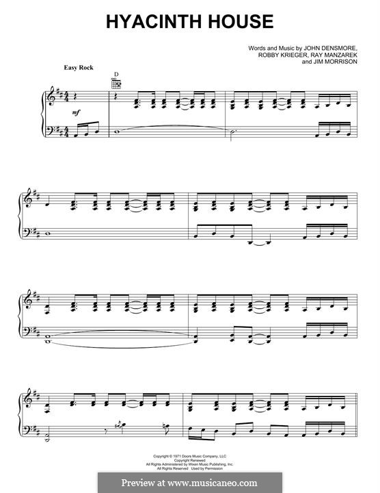 Hyacinth House: Para vocais e piano (ou Guitarra) by The Doors