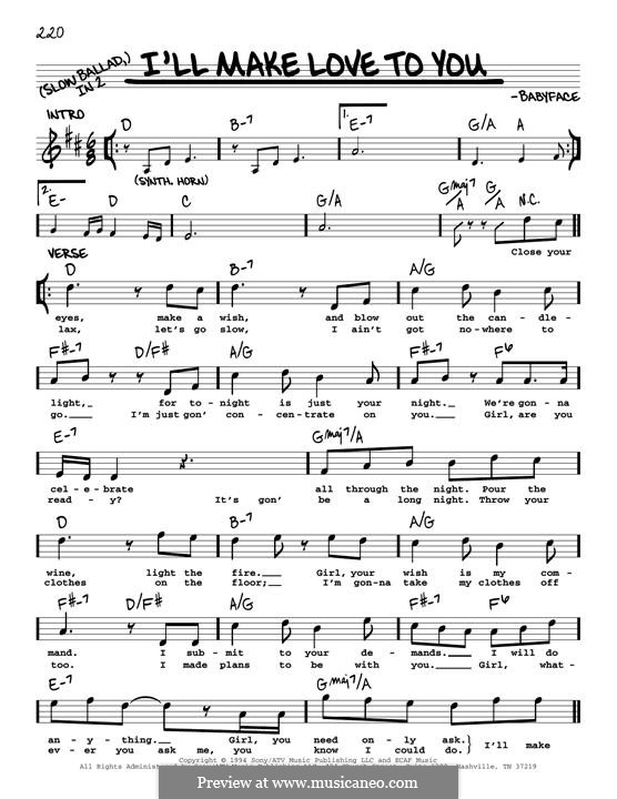 I'll Make Love to Yous (Boyz II Men): melodia by Kenneth 'Babyface' Edmonds