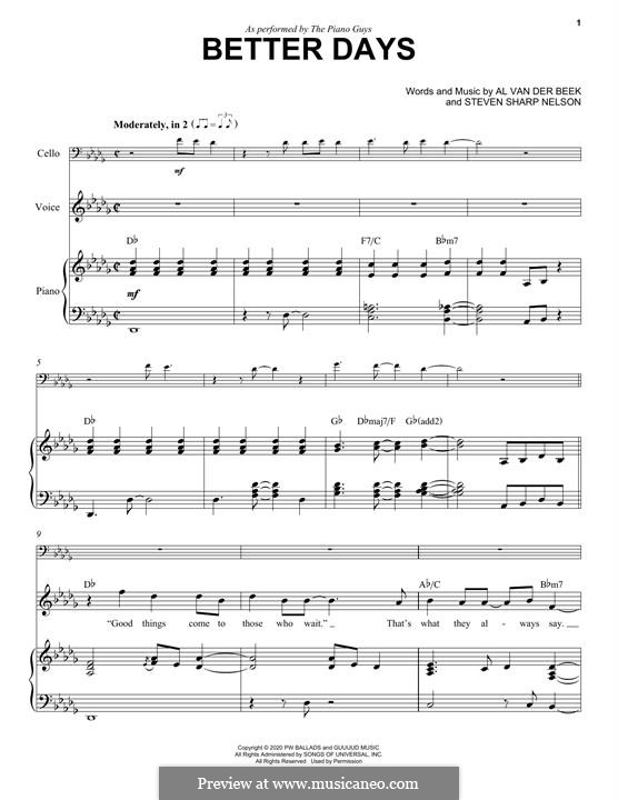 Better Days (The Piano Guys): Better Days (The Piano Guys) by Al van der Beek, Steven Sharp Nelson