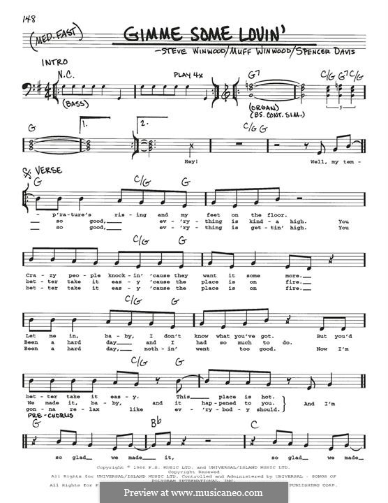 Gimme Some Lovin' (The Spencer Davis Group): melodia by Muff Winwood, Spencer Davis, Steve Winwood