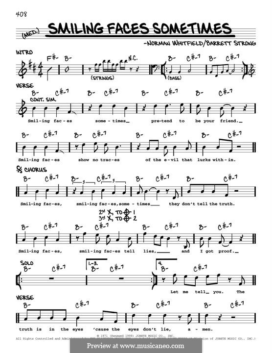 Smiling Faces Sometimes (The Undisputed Truth): melodia by Barrett Strong, Norman J. Whitfield