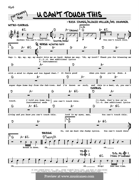 U Can't Touch This (MC Hammer): melodia by Alonzo Miller