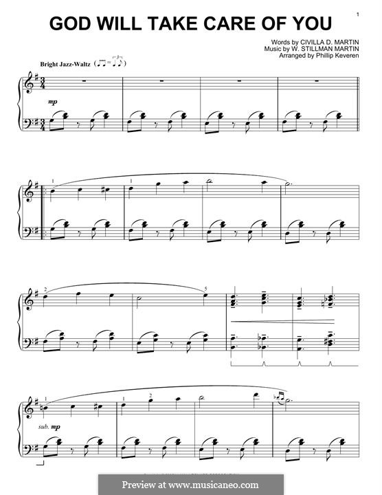 God Will Take Care of You: For piano (jazz version) by W. Stillman Martin