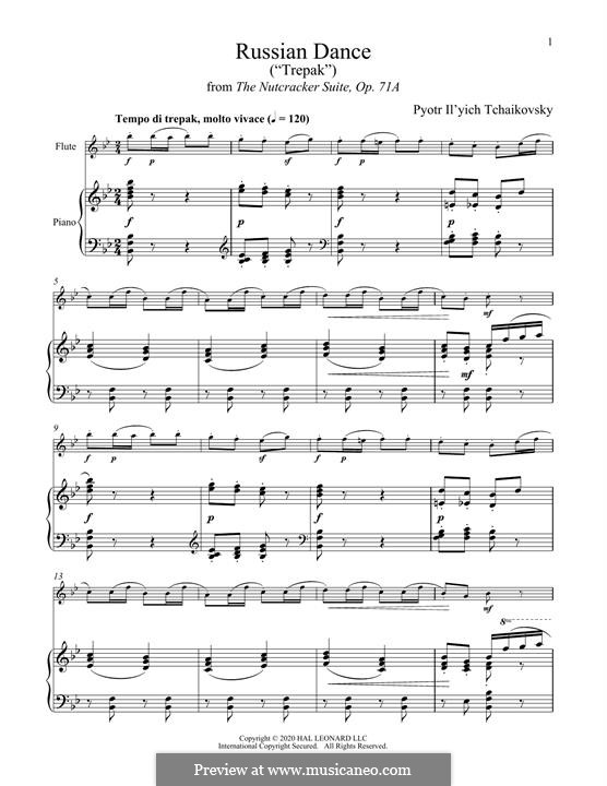 No.4 Russian Dance (Trepak): para flauta e piano by Pyotr Tchaikovsky