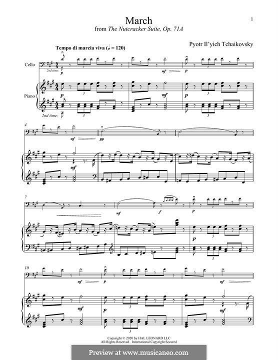 No.2 March: para Violoncelo e piano by Pyotr Tchaikovsky