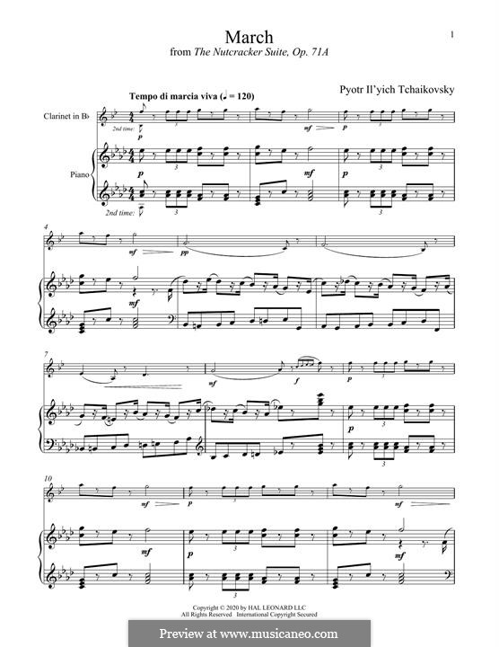 No.2 March: para clarinete e piano by Pyotr Tchaikovsky