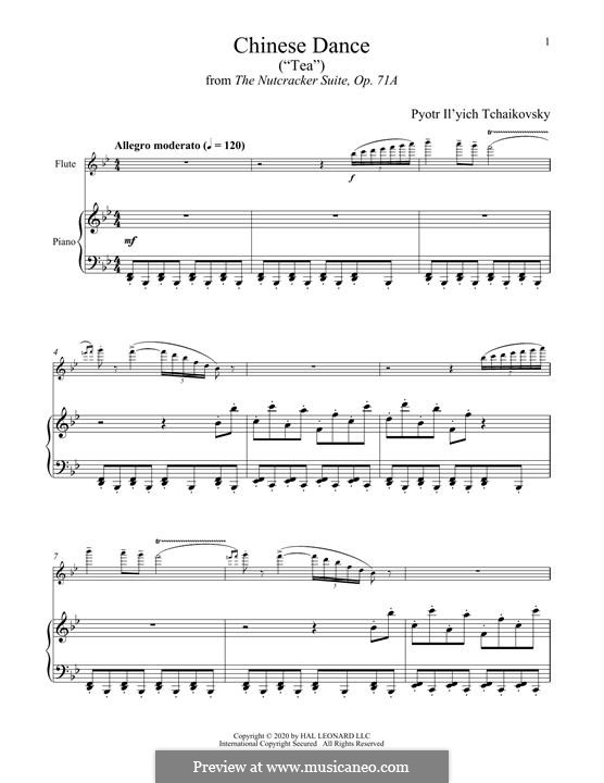 No.6 Chinese Dance: para flauta e piano by Pyotr Tchaikovsky
