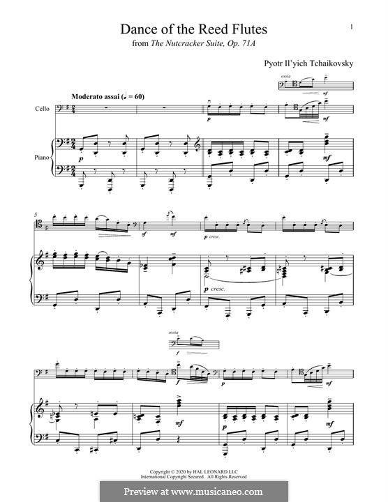 No.7 Dance of the Mirlitons: para Violoncelo e piano by Pyotr Tchaikovsky
