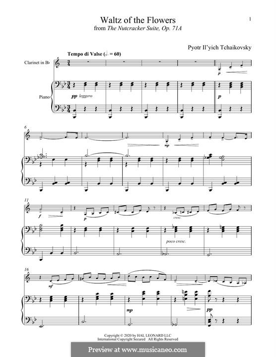 No.8 Waltz of the Flowers: para clarinete e piano by Pyotr Tchaikovsky