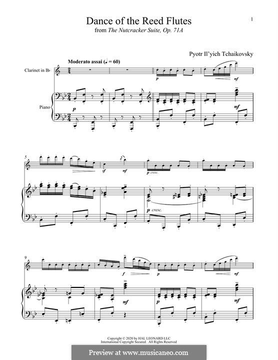 No.7 Dance of the Mirlitons: para clarinete e piano by Pyotr Tchaikovsky