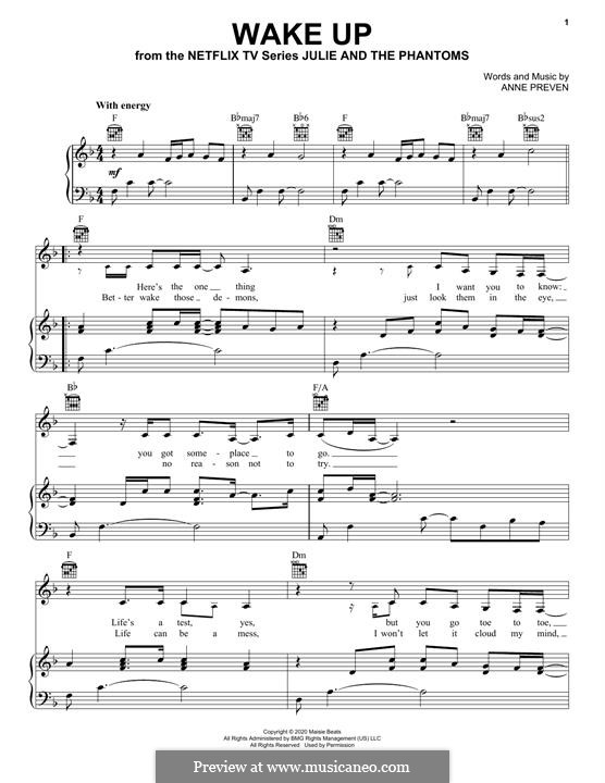 Wake Up (from Julie and the Phantoms): Para vocais e piano (ou Guitarra) by Anne Preven