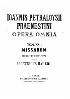 Masses: Book XII by Giovanni da Palestrina