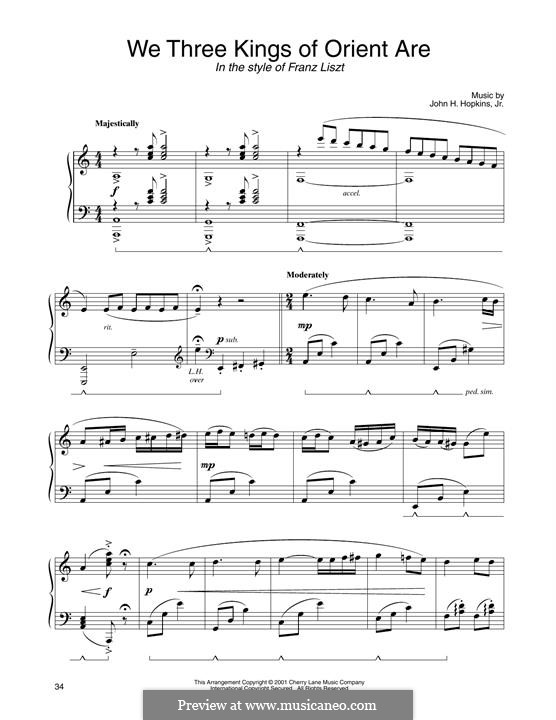 Piano version: In the style of Franz Liszt by John H. Hopkins Jr.