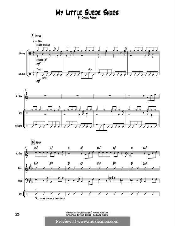 My Little Suede Shoes: Transcribed score by Charlie Parker