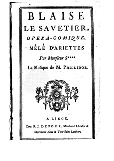 Blaise the Cobbler: Blaise the Cobbler by André Danican Philidor