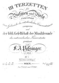 Drei Terzetten für zwei Violinen und Bratsche, Op.37: Trio Nr.1 in F-Dur by Franz Alexander Pössinger