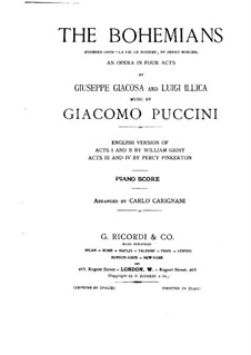 Complete Opera: partitura para piano by Giacomo Puccini