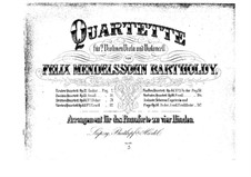 String Quartet No.2 in A Major, Op.13: versão para piano de quatro mãos by Felix Mendelssohn-Bartholdy