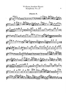 Symphony No.27 in G Major, K.199: parte de flautas by Wolfgang Amadeus Mozart