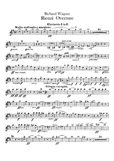 Rienzi, the Last of the Tribunes, WWV 49: abertura - parte clarinetes by Richard Wagner