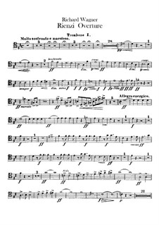 Rienzi, the Last of the Tribunes, WWV 49: Overture – trombones and bass tuba parts by Richard Wagner
