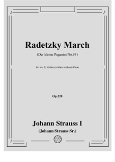 Radetzky March, Op.228: para violino by Johann Strauss Sr.