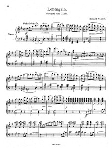 Fragments: Introduction to Act III, for piano by Richard Wagner