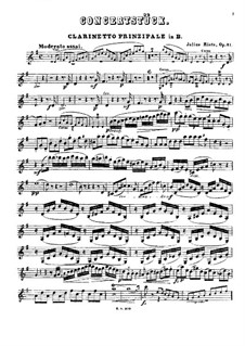 Concert Piece for Winds and Piano (or Orchestra), Op.41: parte clarinete by Julius Rietz