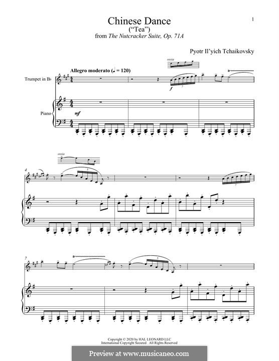 No.6 Chinese Dance: para trompeta e piano by Pyotr Tchaikovsky