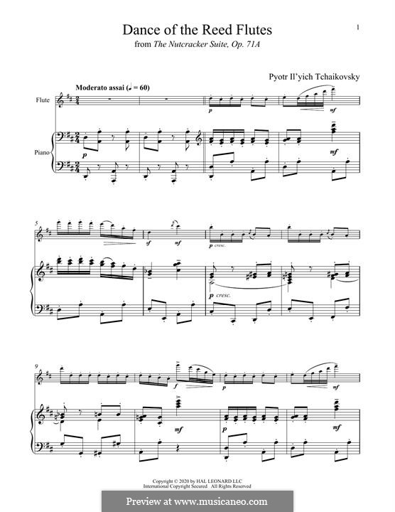 No.7 Dance of the Mirlitons: para flauta e piano by Pyotr Tchaikovsky