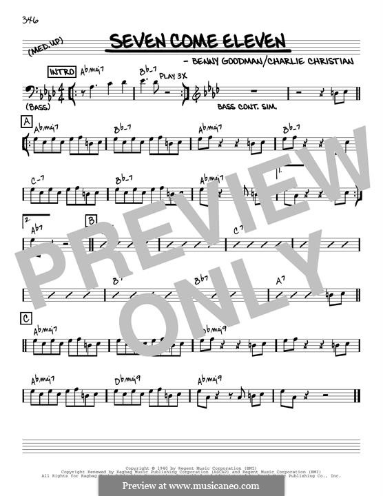 Seven Come Eleven: Melody line (reharmonized version) by Benny Goodman, Charlie Christian