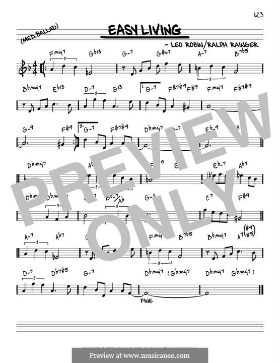 Easy Living (Billie Holiday): Melody line (reharmonized version) by Leo Robin, Ralph Rainger