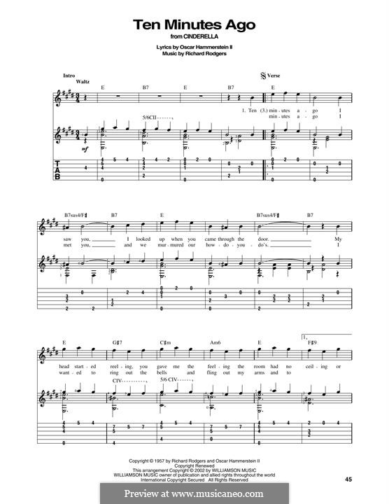 Ten Minutes Ago (from Cinderella): Para Guitarra by Richard Rodgers