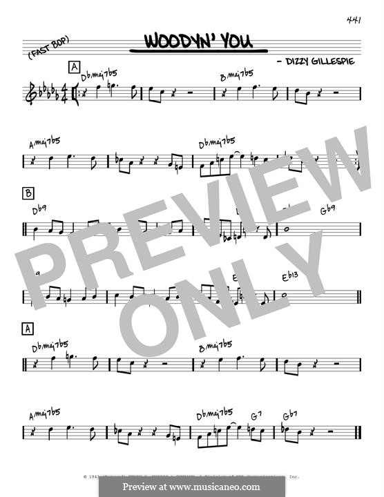Woodyn' You: Melody line (reharmonized version) by Dizzy Gillespie