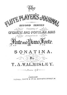 Sonatina for Flute and Piano in G Minor: partitura by Thomas Attwood Walmisley