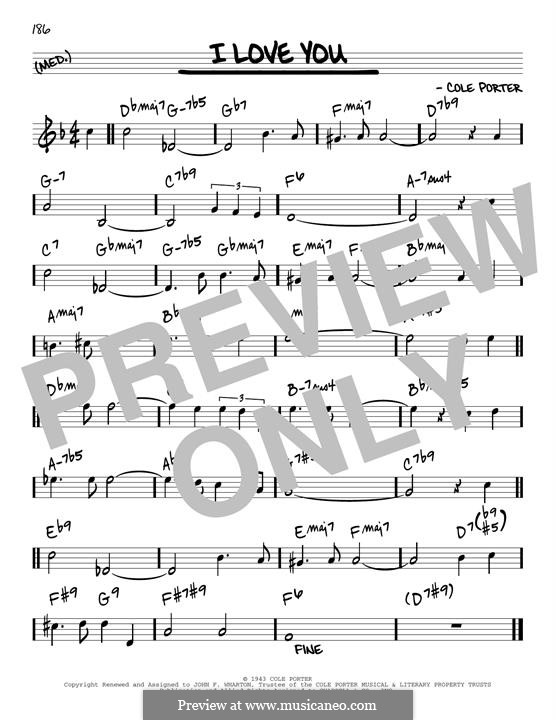 I Love You: Melody line (reharmonized version) by Cole Porter