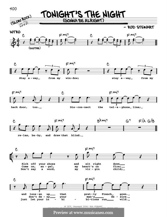 Tonight's the Night (Gonna Be Alright): melodia by Rod Stewart
