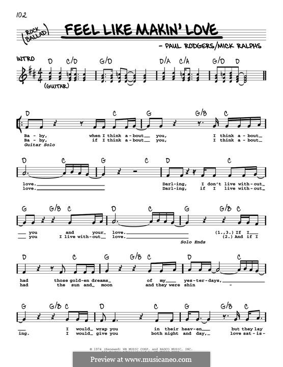 Feel Like Makin' Love (Bad Company): melodia by Mick Ralphs, Paul Rodgers