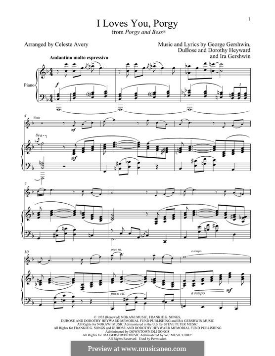 I Loves You, Porgy: para flauta e piano by George Gershwin