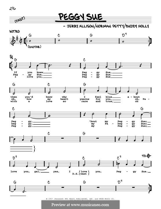 Peggy Sue: melodia by Buddy Holly, Jerry Allison, Norman Petty