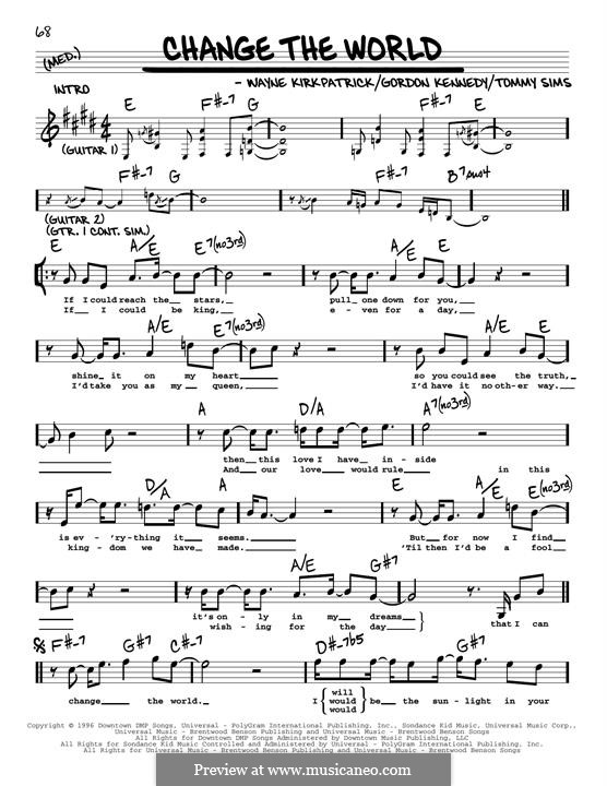 Change the World (Eric Clapton and Wynonna): melodia by Gordon Kennedy, Tommy Sims, Wayne Kirkpatrick