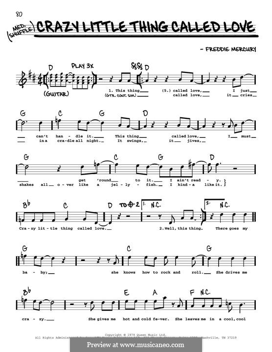 Vocal version: melodia by Freddie Mercury